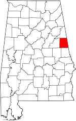 Map of Alabama showing Randolph County 