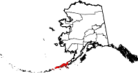 Map of Alaska showing Aleutian Islands East Borough 