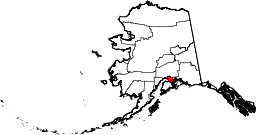 Map of Alaska showing Anchorage Borough 