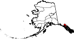 Map of Alaska showing Haines Borough 