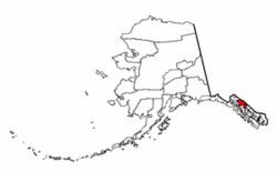 Map of Alaska showing Juneau Borough 