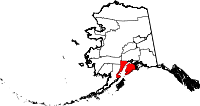 Map of Alaska showing Kenai Peninsula Borough 