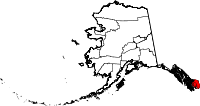 Map of Alaska showing Ketchikan Gateway Borough 