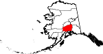 Map of Alaska showing Matanuska-Susitna Borough 