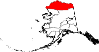 Map of Alaska showing North Slope Borough 