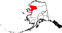 Map of Alaska showing Northwest Arctic Borough 