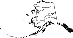 Map of Alaska showing Skagway Borough 