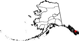 Map of Alaska showing Wrangell Borough 
