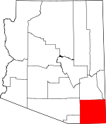 Map of Arizona showing Cochise County 