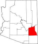 Map of Arizona showing Graham County 