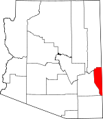 Map of Arizona showing Greenlee County 