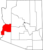 Map of Arizona showing La Paz County 