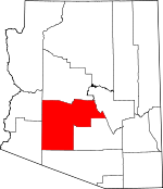 Map of Arizona showing Maricopa County 