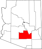 Map of Arizona showing Pinal County 