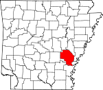 Map of Arkansas showing Arkansas County 