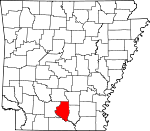 Map of Arkansas showing Calhoun County 