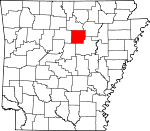 Map of Arkansas showing Cleburne County 