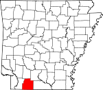 Map of Arkansas showing Columbia County 