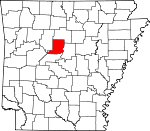 Map of Arkansas showing Conway County 