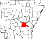 Map of Arkansas showing Jefferson County 