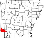 Map of Arkansas showing Little River County 