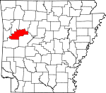 Map of Arkansas showing Logan County 