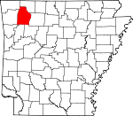 Map of Arkansas showing Madison County 