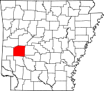 Map of Arkansas showing Montgomery County 