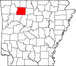 Map of Arkansas showing Newton County 