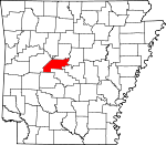 Map of Arkansas showing Perry County 