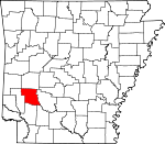 Map of Arkansas showing Pike County 