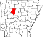 Map of Arkansas showing Pope County 