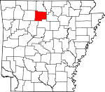 Map of Arkansas showing Searcy County 