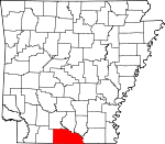 Map of Arkansas showing Union County 