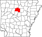 Map of Arkansas showing Van Buren County 