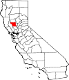 Map of California showing Colusa County 