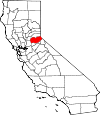 Map of California showing El Dorado County 