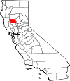 Map of California showing Glenn County 