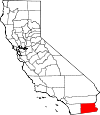 Map of California showing Imperial County 