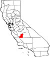 Map of California showing Kings County 