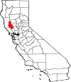 Map of California showing Lake County 