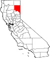 Map of California showing Lassen County 