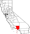 Map of California showing Los Angeles County 