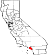 Map of California showing Orange County 