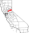 Map of California showing Placer County 