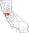 Map of California showing San Joaquin County 