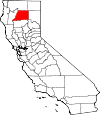 Map of California showing Shasta County 