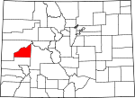 Map of Colorado showing Delta County 