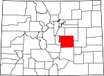 Map of Colorado showing El Paso County 