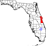 Map of Florida showing Brevard County 